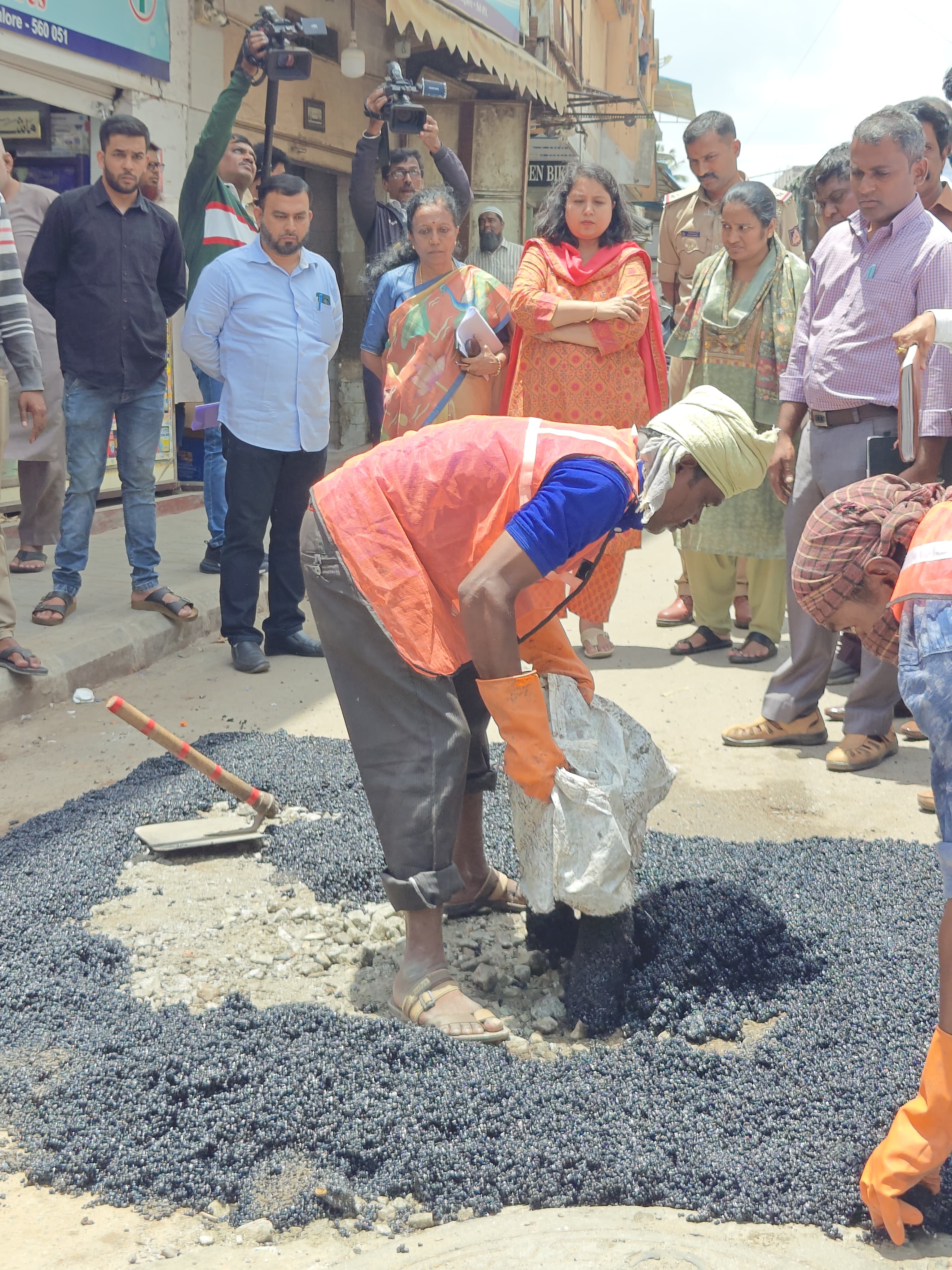 Road pothole filling