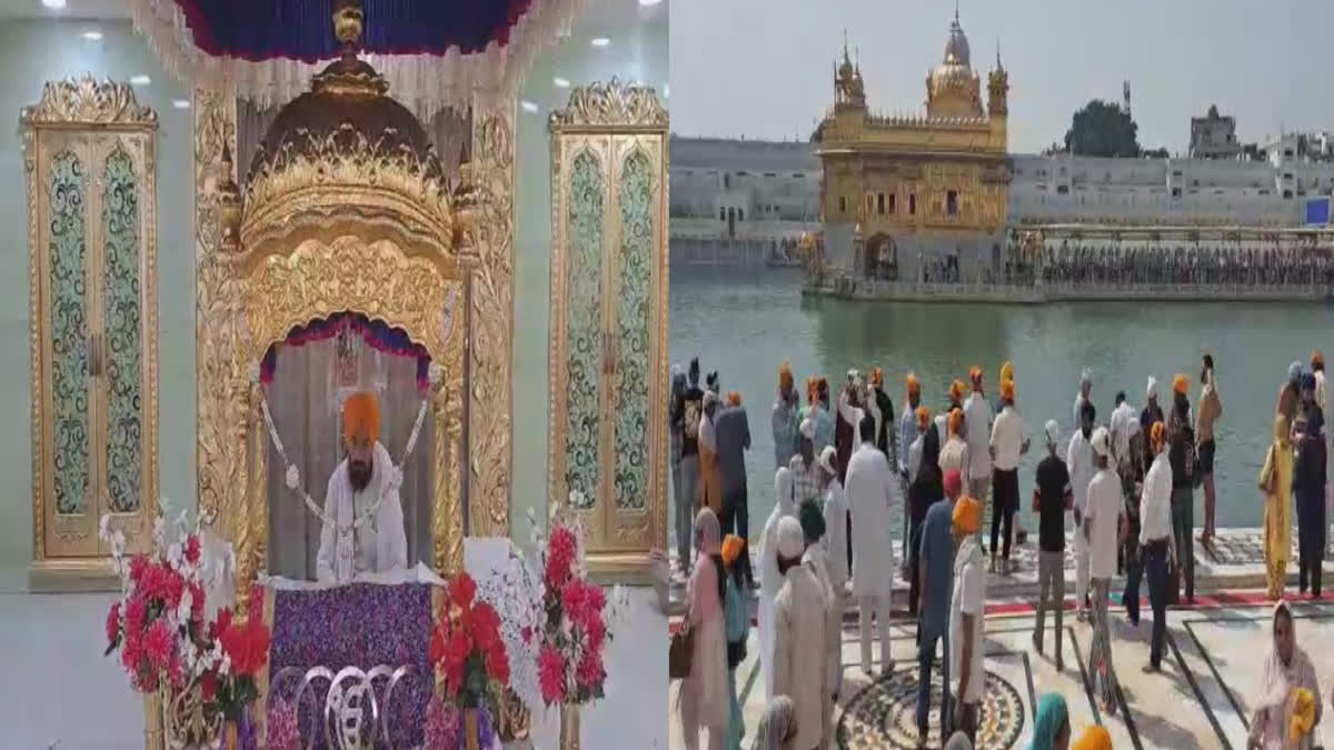 On the occasion of the death anniversary of Sri Guru Nanak Dev Ji in Amritsar, the Sangats in Darbar Sahib bowed forehead