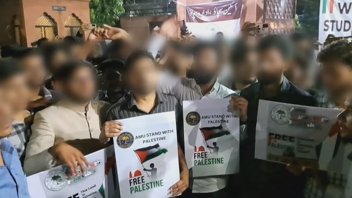 case registered against amu students for taking out march supporting palestine