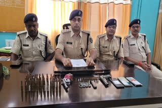 weapons recovered during raid in Nalanda