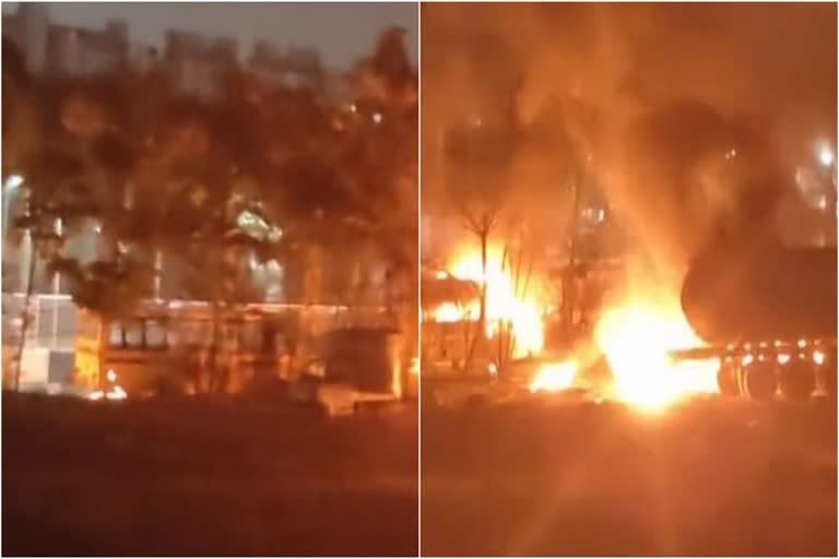 ಎಲ್‌ಪಿಜಿ ಸಿಲಿಂಡರ್ ಗಳ ಸ್ಫೋಟದಿಂದ ಅಗ್ನಿ ಅವಘಡ, ಶಬ್ಧ ಕೇಳಿದ ಸ್ಥಳೀಯರಲ್ಲಿ ಭೀತಿ..
