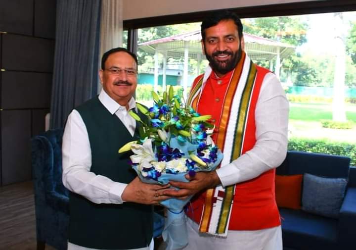 nayab Singh Saini met JP Nadda