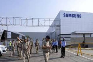 Tension prevailed near Samsung plant in Tamilnadu after police crackdown on striking workers