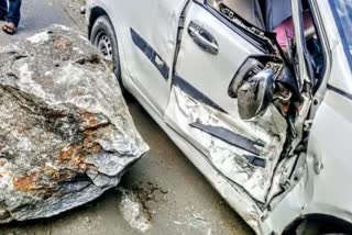 BOULDER FELL ON CAR CHAMPAWAT