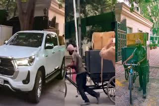 Delhi Chief Minister Atishi's belongings being taken out of official house.