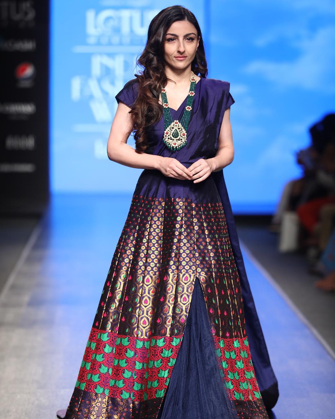 celebrity inspired dresses for colour Blue for day 7 of navaratri 2024