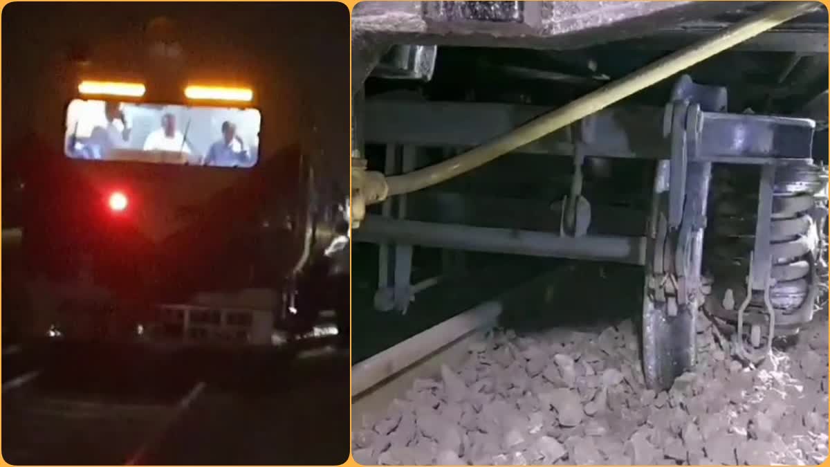 Train derails in Odisha  Train derails in Odisha after hitting buffalo  Train derails news  ಕೋಣಕ್ಕೆ ಡಿಕ್ಕಿ ಹೊಡೆದು ಹಳಿ ತಪ್ಪಿದ ಪ್ಯಾಸೆಂಜರ್​ ರೈಲು  ಪ್ರಯಾಣಿಕರು ಸೇಫ್​ MEMU ಪ್ಯಾಸೆಂಜರ್ ರೈಲೊಂದು ಕೋಣಕ್ಕೆ ಡಿಕ್ಕಿ  ಕೋಣಕ್ಕೆ ಡಿಕ್ಕಿ ಹೊಡೆದು ಹಳಿತಪ್ಪಿರುವ ಘಟನೆ  ಮೆಮು ಪ್ಯಾಸೆಂಜರ್​ ರೈಲು  ಸಂಬಲ್‌ಪುರ ಡಿಆರ್‌ಎಂ ವಿನೀತ್‌ ಕುಮಾರ್‌