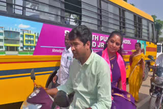 MLC Kavitha Went On Scooty