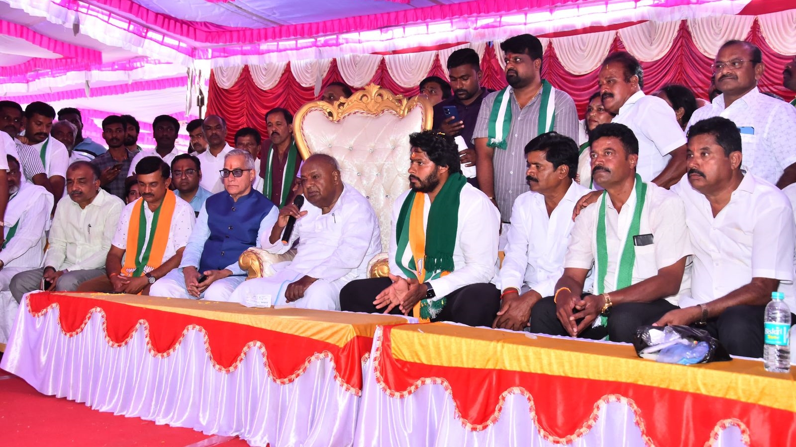 Former PM HD DeveGowda campaigned for his grandson for the fifth consecutive day