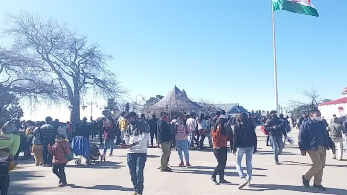 tourists gathered in Shimla