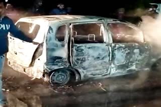 Fire breaks out in moving car in Katni