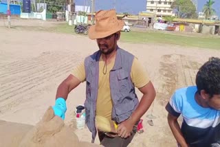 revant_reddy_sand_sculpture_in_bapatla_district