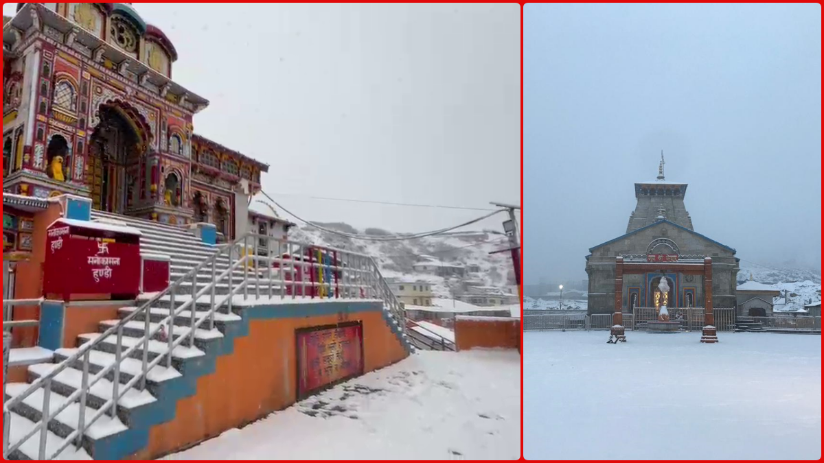 Char Dhams blanketed in white after season's first snowfall in Uttarakhand