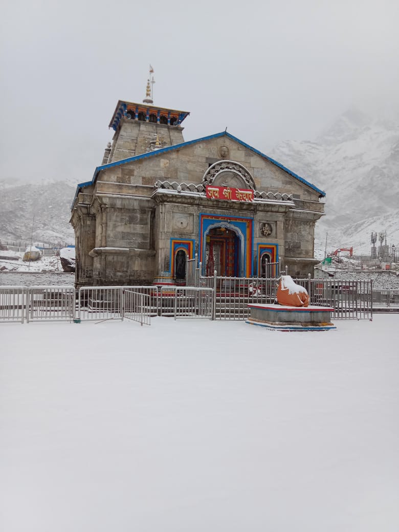 snowfall in kedarnath