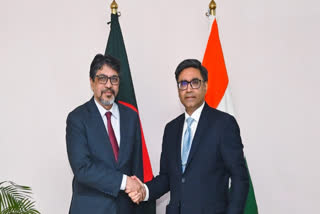 Foreign Secretaries of India and Bangladesh met here Monday for the high-level talks between the two nations amid strained bilateral ties following the ouster of prime minister Sheikh Hasina in August.