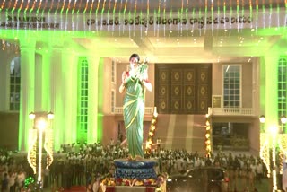 A statue of Telangana Talli Statue was Unveiled at the Secretariat