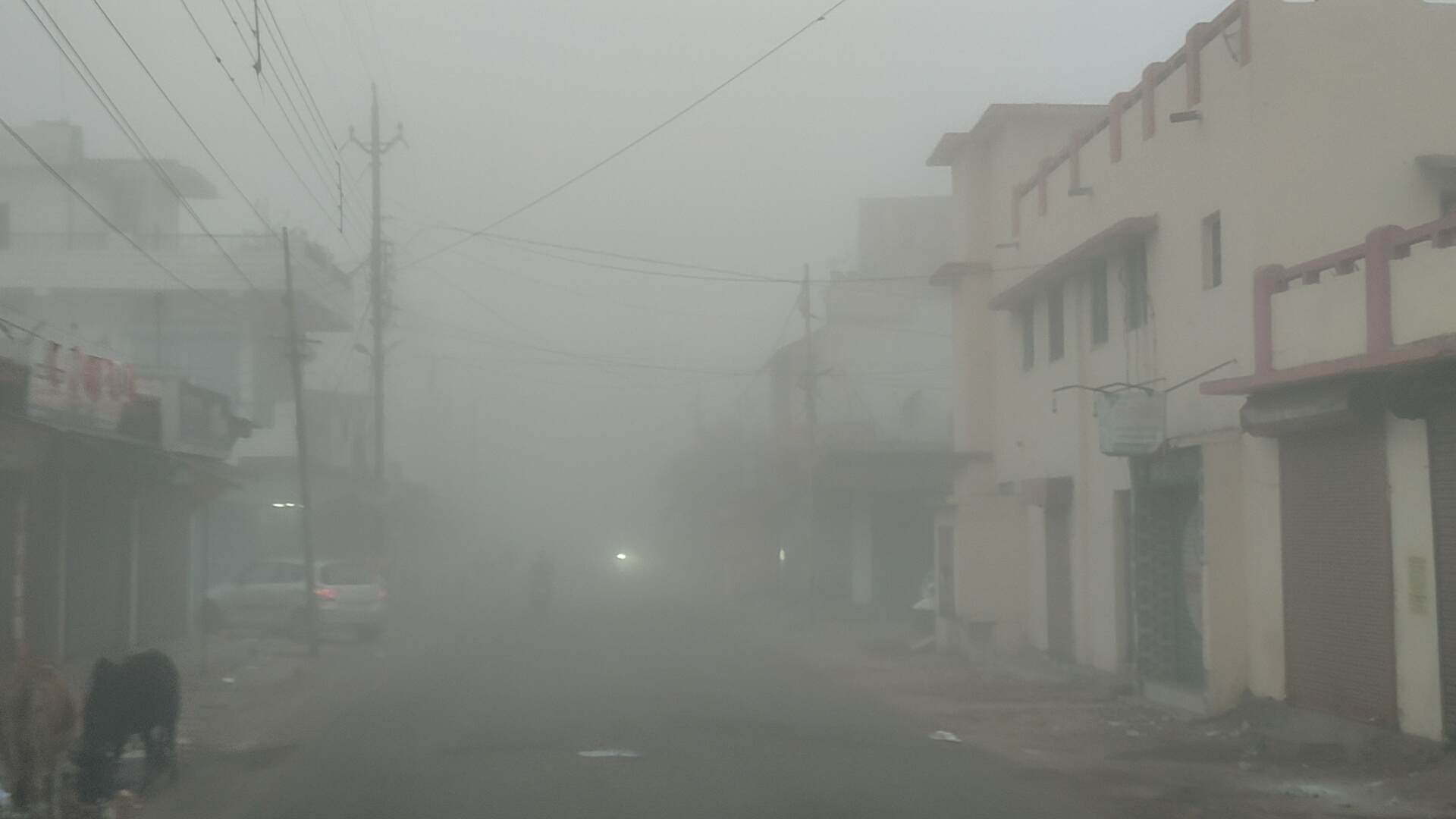 Dense fog covered Pendra