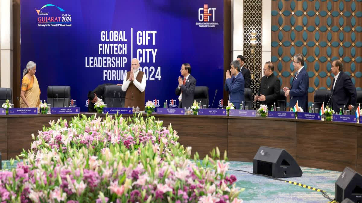 On Wednesday, Prime Minister Narendra Modi attended the Global FinTech Forum held at Gujarat's GIFT city. In an effort to promote the state as an investment destination, the prime minister opened the Vibrant Gujarat Global Summit earlier on Wednesday.