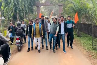 Jabalpur ABVP Protested Regarding scholarship