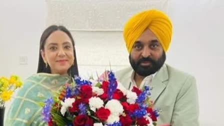 AAP MLA Amandeep Kaur Arora  (L) with CM Bhagwant Mann