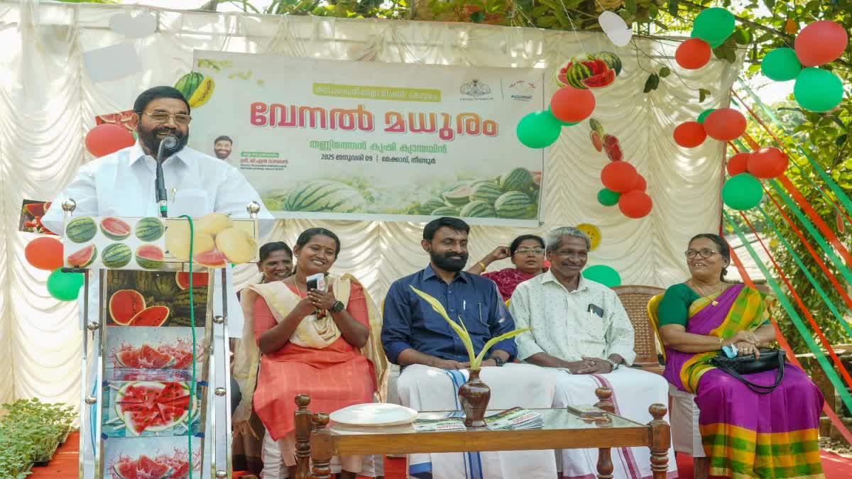 തണ്ണിമത്തൻ കൃഷിക്ക് തുടക്കം  കുടുംബശ്രീ വേനൽ മധുരം പദ്ധതി  VN VASAVAN INAUGURAT VENAL MADHURAM  LATEST NEWS IN MALAYALAM