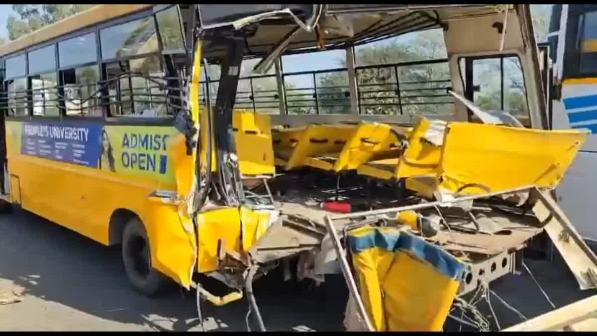 Bhopal Truck hit college bus