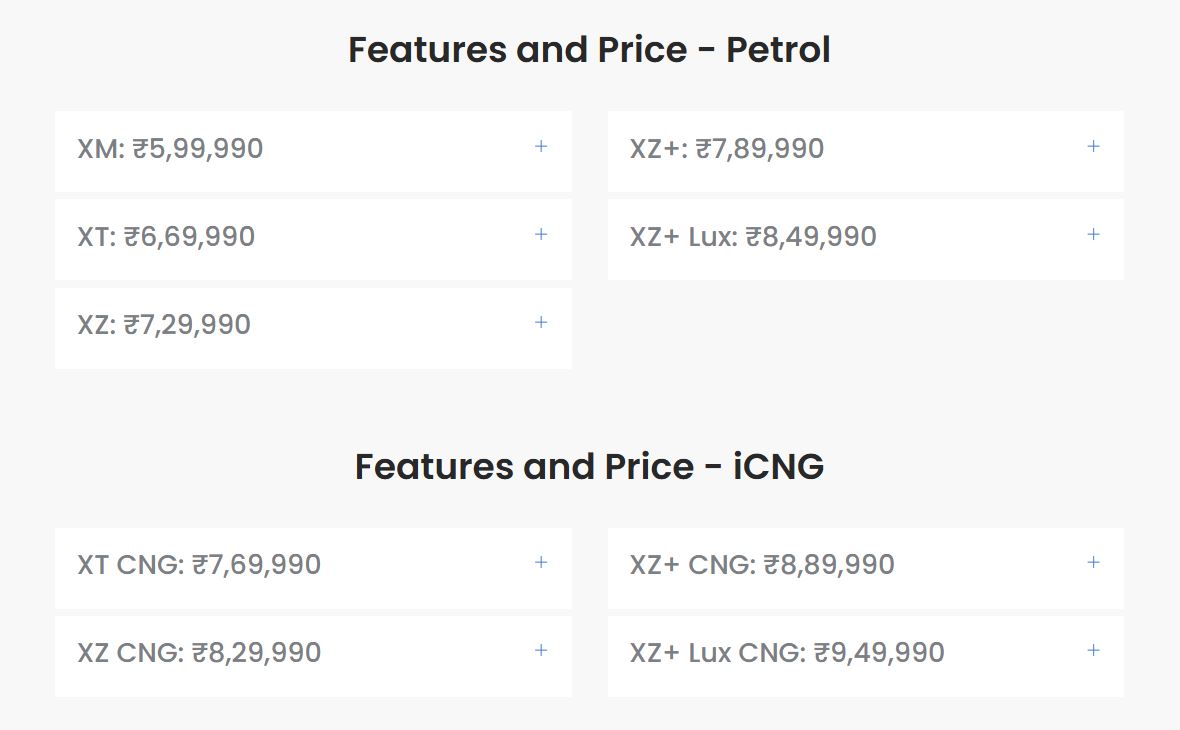 2025 Tata Tigor Price List