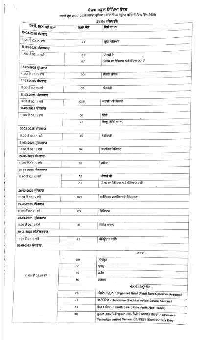 DATE SHEET FOR 3 CLASSES RELEASED