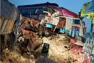 Five migrant workers, including two women, were killed in a collision between a private bus and a sand lorry on the Suryapet-Khammam highway.