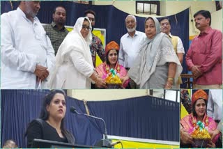 Weightlifter Khudsiya Nazeer was felicitated in Dharwad