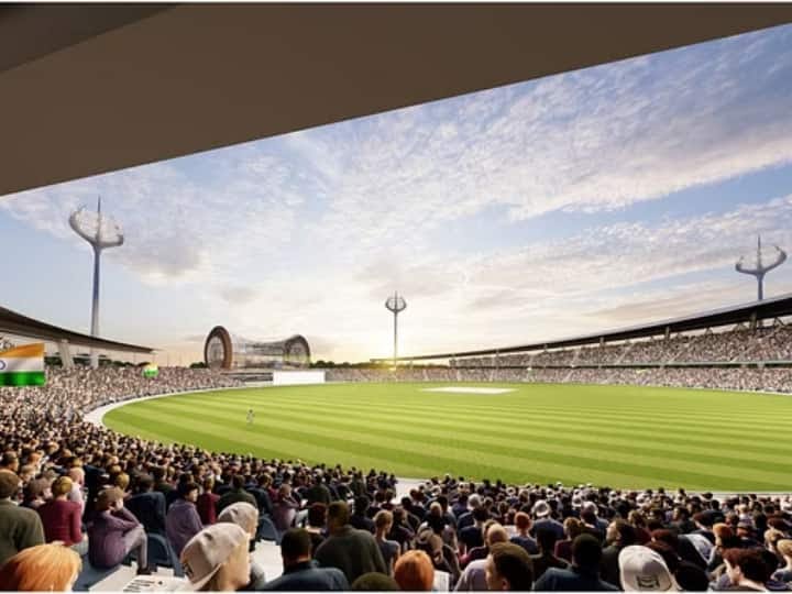 इंटरनेशनल क्रिकेट स्टेडियम का निर्माण कार्य देखने पहुंचे राजीव शुक्ला