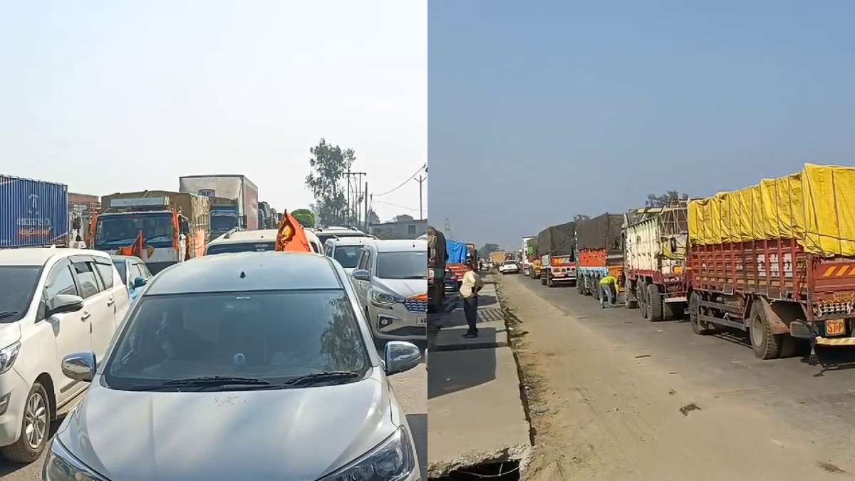 Traffic jam on NH 2 in Kaimur