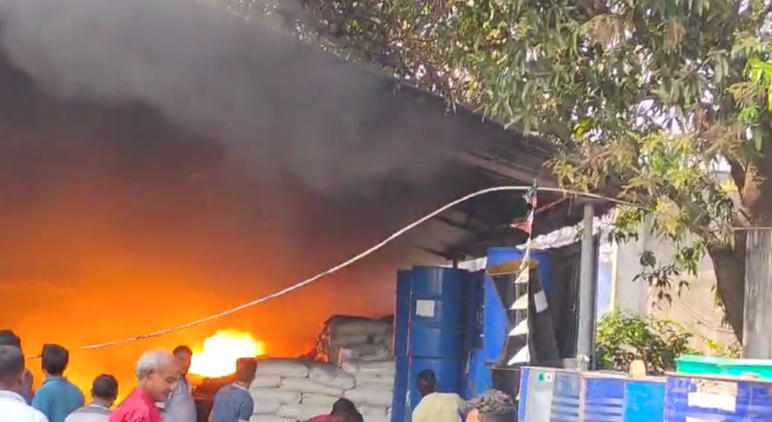 fire breaks out in  paper carton factory in Rayagada