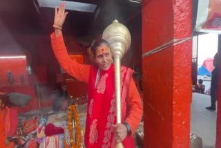 Sadhvi Sarlapuri with her mace.