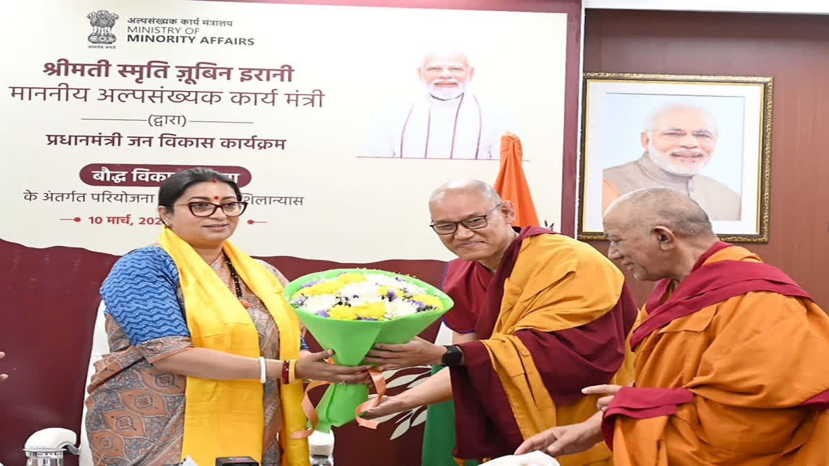 Smriti Irani laid foundation stone for 38 projects with a total estimated cost of Rs 225 crore approved under Buddhist Development Plan