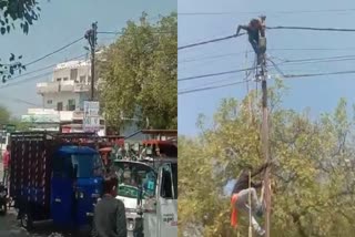 Shivpuri Worker faints on Pole