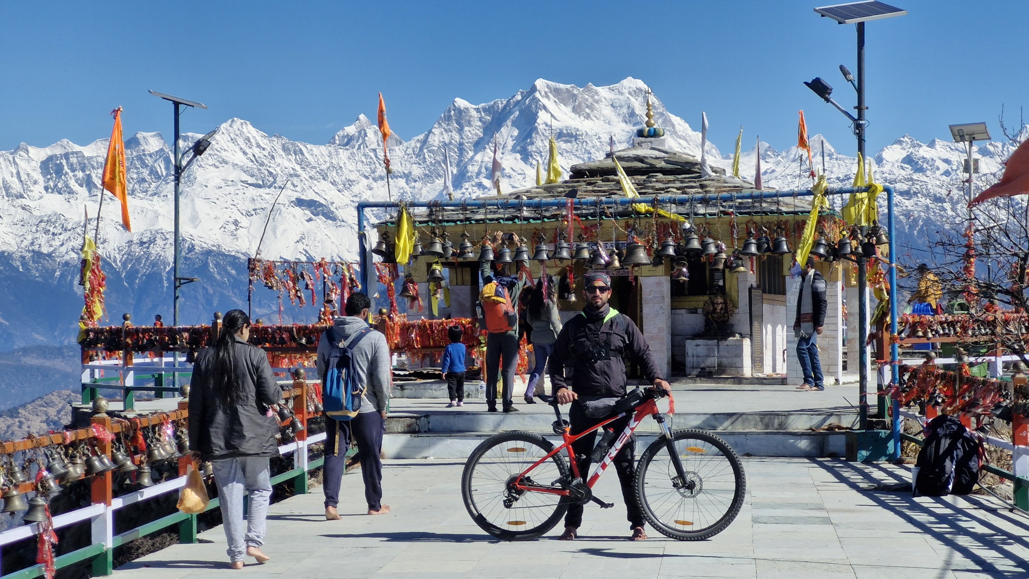 Cyclist Reach Kartik Swami Temple