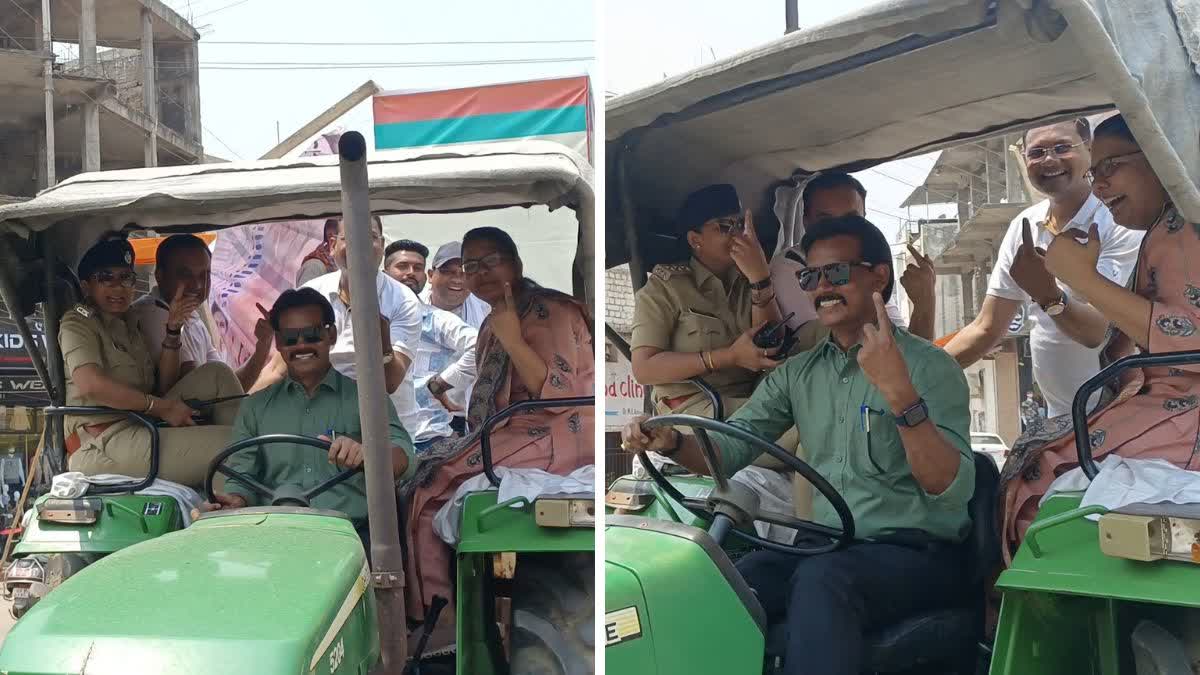 Balodabazar Collector on tractor