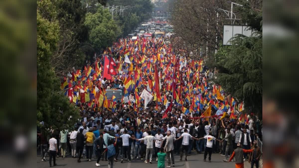 HINDU STATE  NEPAL PROTEST  നേപ്പാളിൽ പ്രതിഷേധം  ഹിന്ദു രാജ്യം