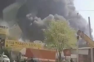 A massive fire broke out in an ink manufacturing company in Bhiwadi.