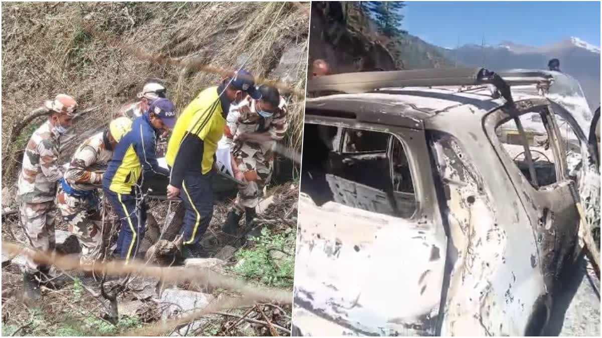 CHAMOLI WOMAN SKELETON BURN CAR