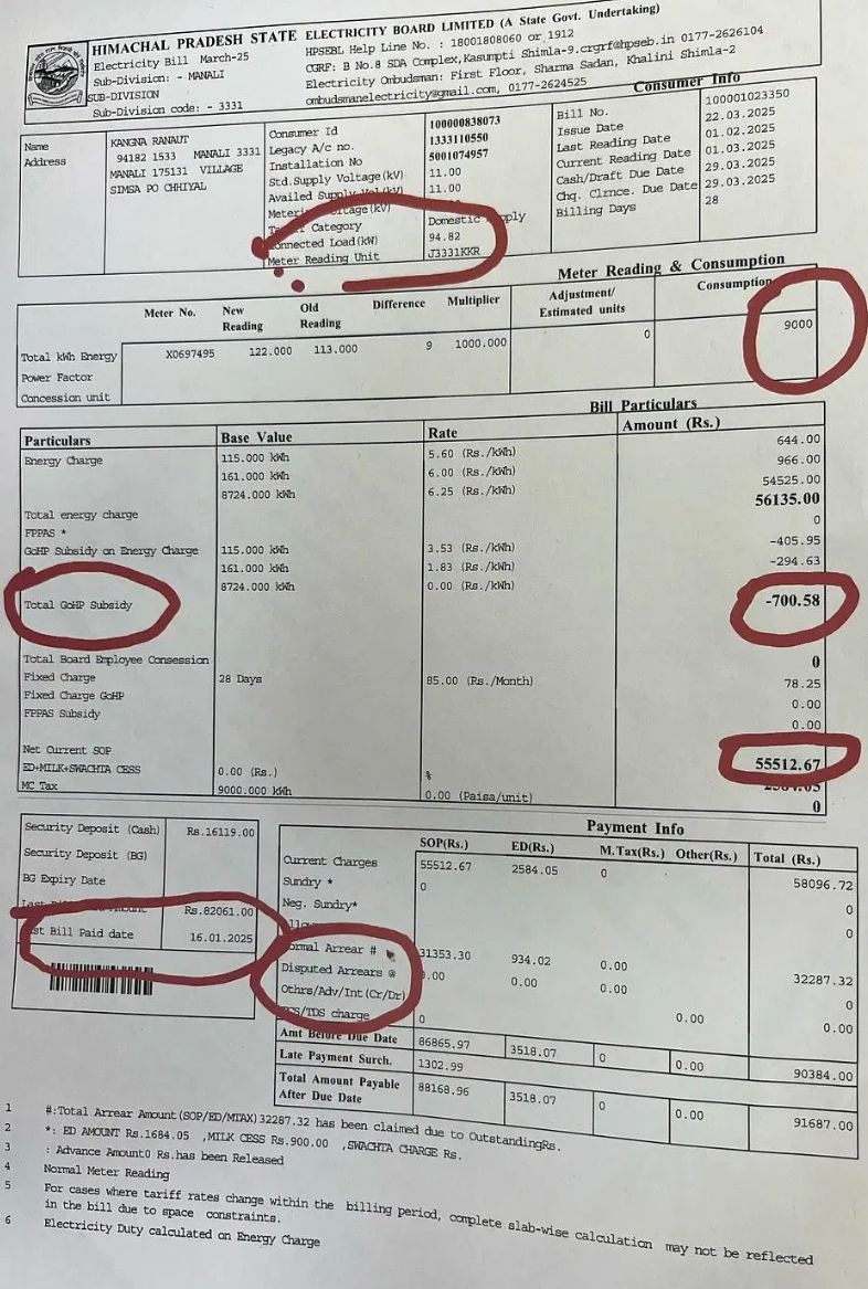 Electricity bill