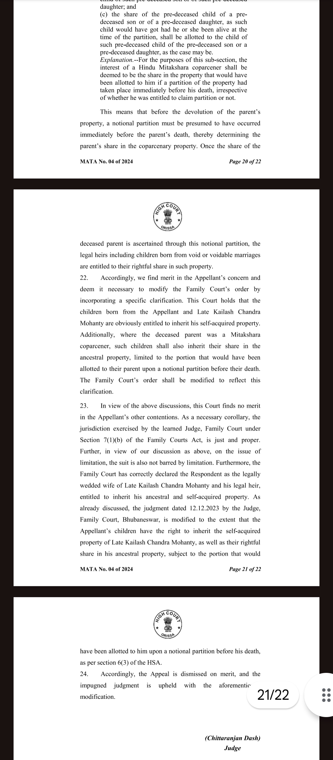 Orissa high court Order Copy