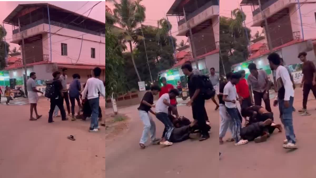 ARGUMENT OVER HELMET  യുവാവിനെ വളഞ്ഞിട്ട് മർദിച്ചു  യുവാവിന് മർദനം  GROUP BEAT UP YOUTH