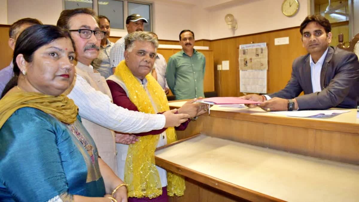 BJP CANDIDATE RAJEEV BHARDWAJ FILED NOMINATION FROM KANGRA LOK SABHA CONSTITUENCY