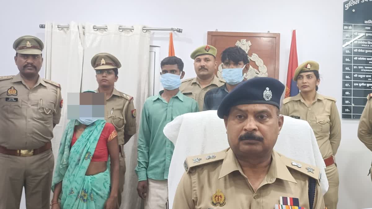 UP Police produce the woman and her two paramours over a man's murder in Lucknow on Friday May 10, 2024