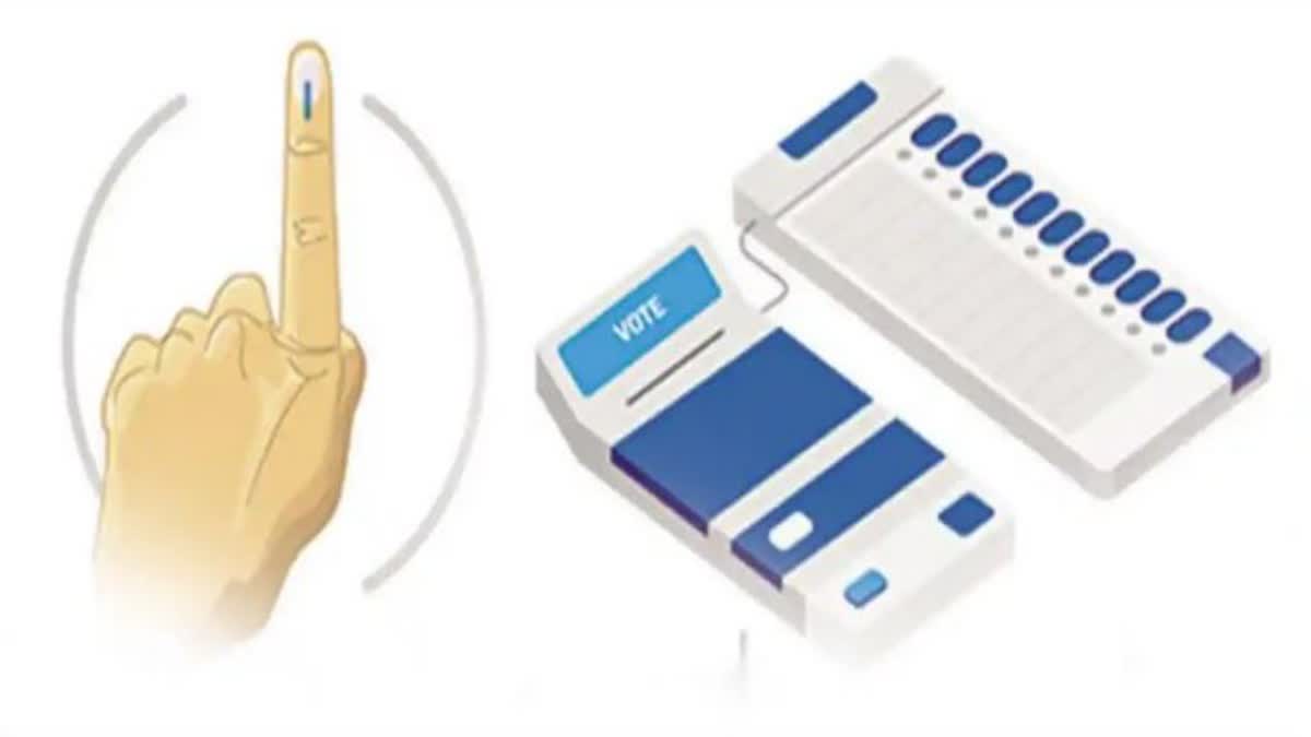 Representational image of inked finger and EVM machine