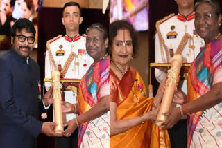 Chiranjeevi and  Vyjayanthimala conferred Padma Vibhushan