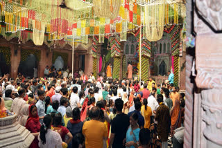 On the occasion of Akshaya Tritiya which is being observed today across the country, the world famous Banke Bihari Temple of Vrindavan witnessed heavy rush of devotees on Friday.