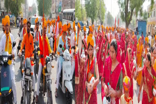thousands of men and women participated in shobhayatra